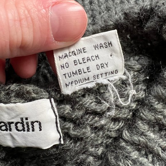 Vintage Chunky Knit Woven Plaid Argyle Striped Oversized Sweater Slouchy Cozy XL - Picture 6 of 8